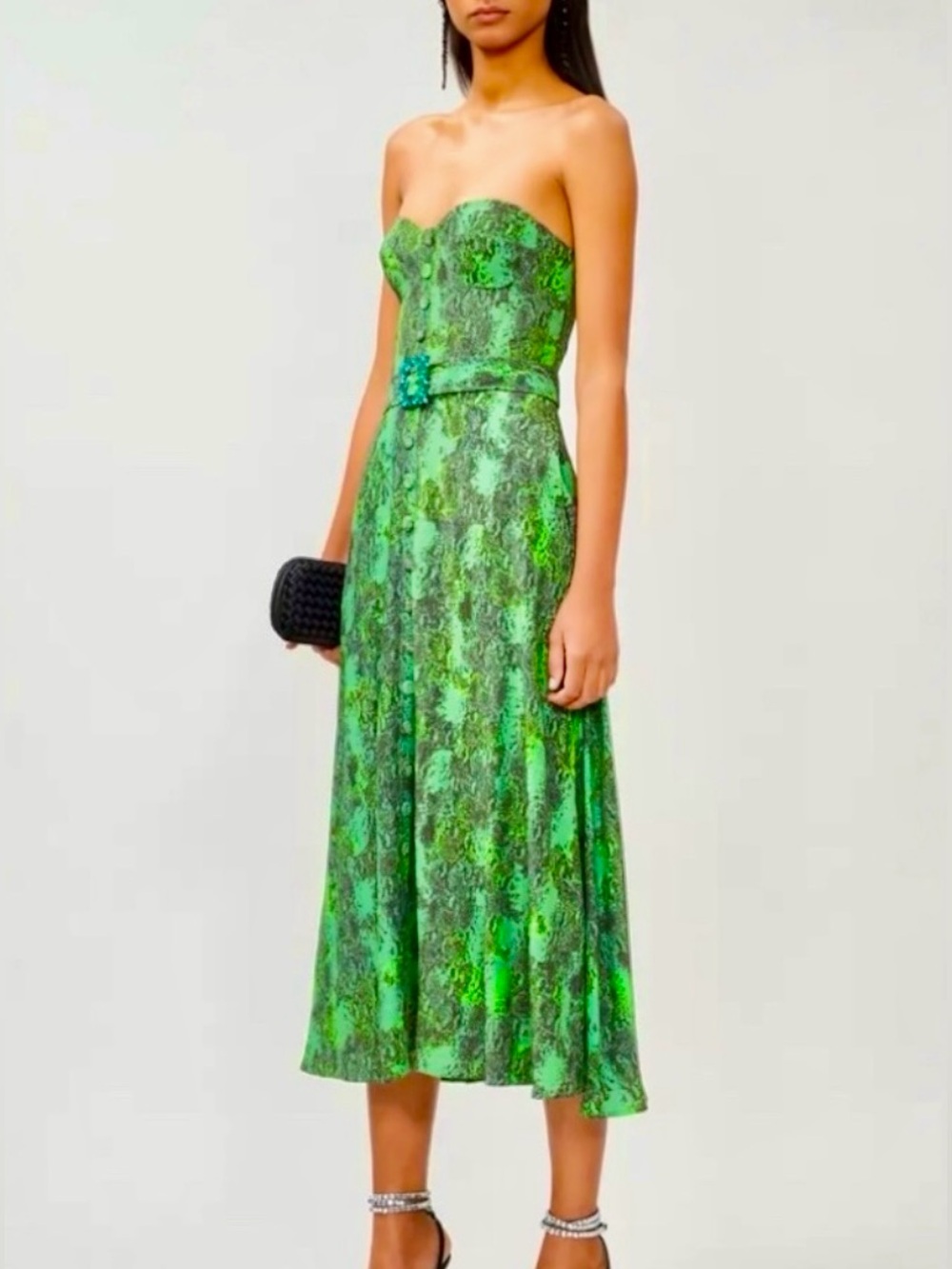 ROTATE BIRGER CHRISTENSEN Peggy Snakeskin Print Midi Dress
